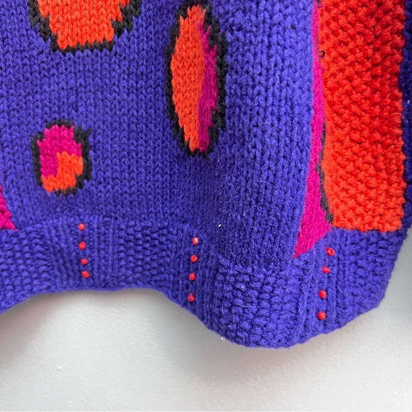 Vintage 80s/90s Hand Knit for the Limited Color Block Sweater, Size M/L - Picture 4 of 7